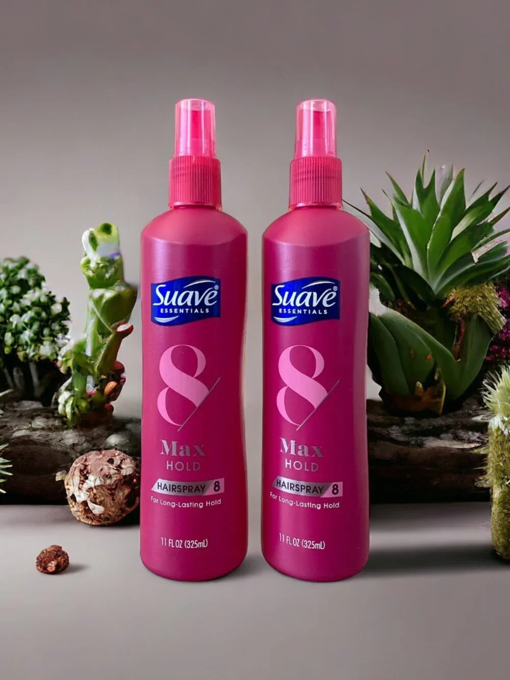 2 Pack Suave Unscented Max Hold Hair Spray 11oz Pump Non-Aerosol Lasting Hold